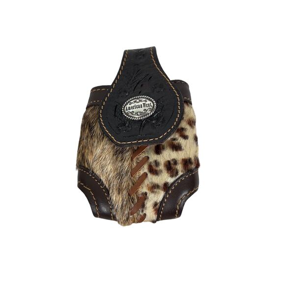 American West Western Cowhide & Leather Hair-On-Hide Holster Belt Clip - Picture 8 of 9